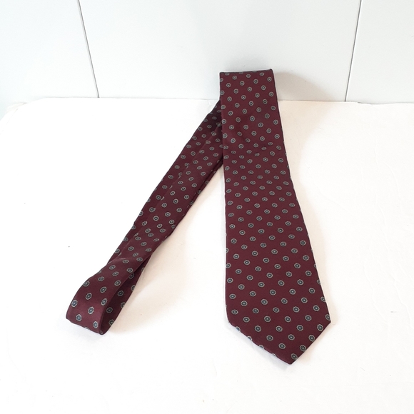 Vintage Adams Row Hand Block Print England Rare Silk Necktie - Picture 6 of 7